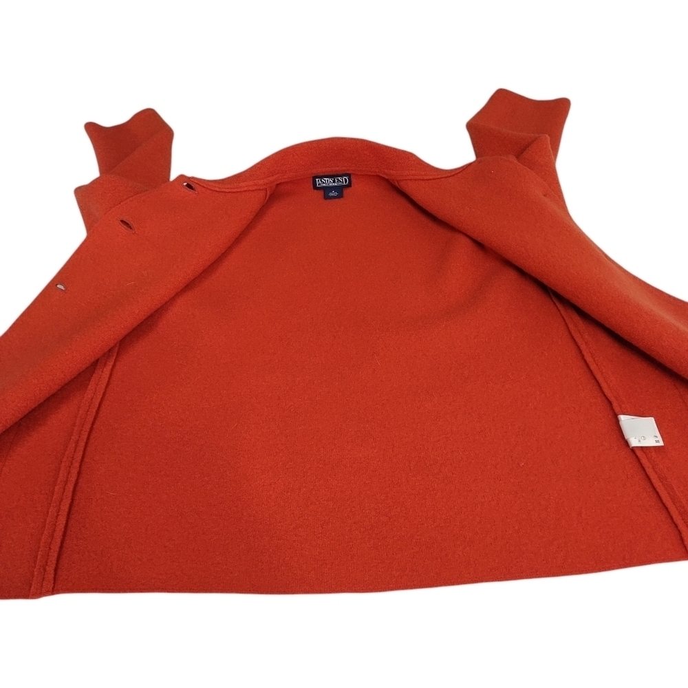 Lands' End Jacket Women's Orange 100% Wool Button Up Pockets Collared Size 4 - Picture 8 of 10